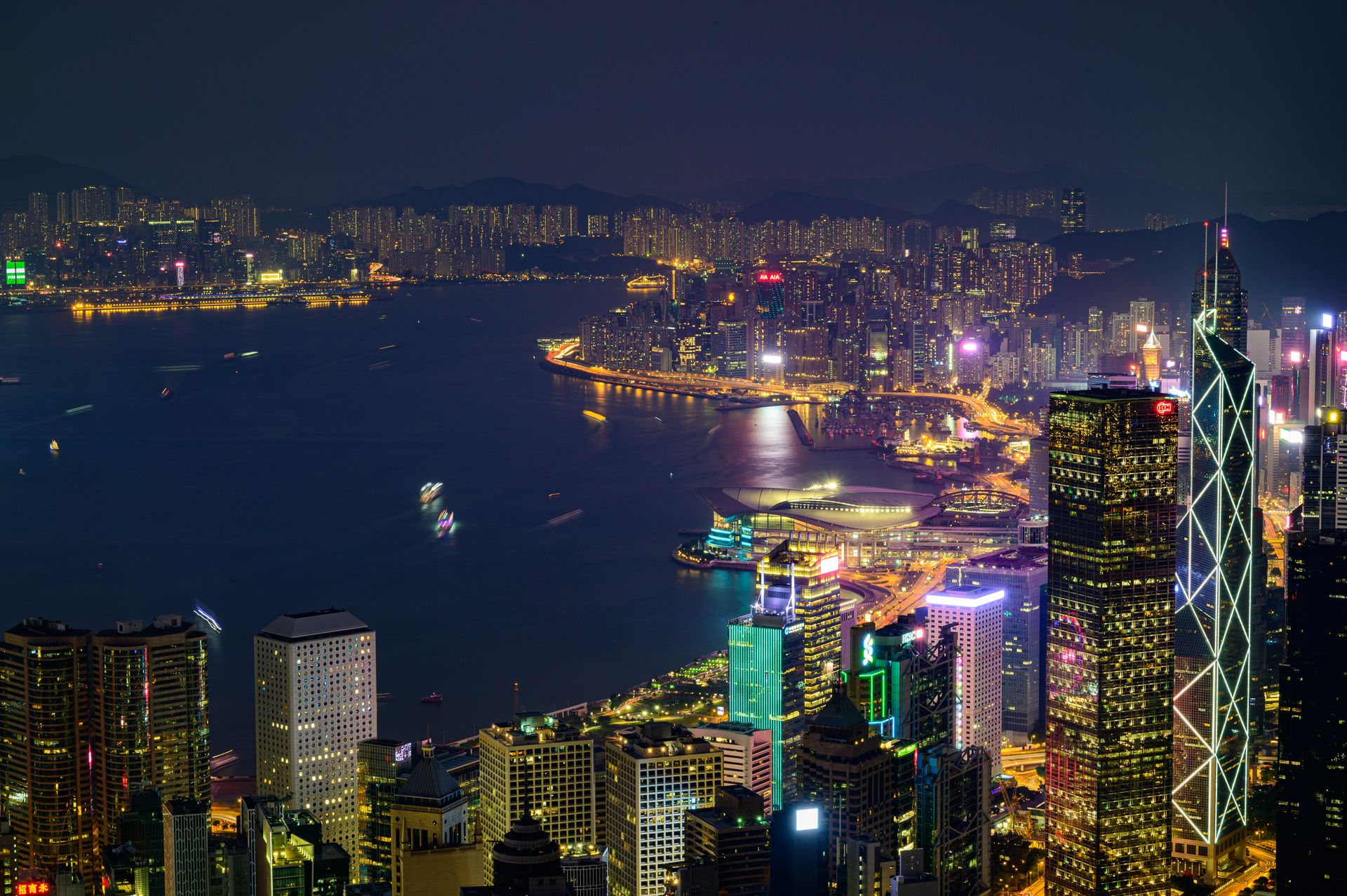 Hong Kong skyline at night